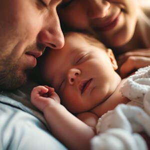 bébé qui dort sur ses parents